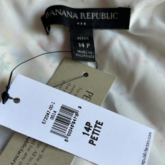 NWT Banana Republic‎ Double Ruffle Floral Sleeveless Dress Size 14P - Picture 2 of 8